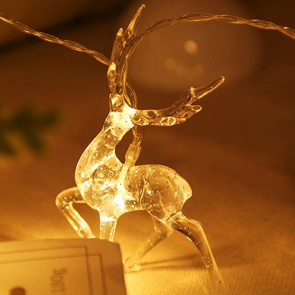 Christmas Indoor Reindeer Lights Decorations 10 LED Warm White String Lights USB Battery Powered Fairy Lighting Xmas Gifts - Image 4