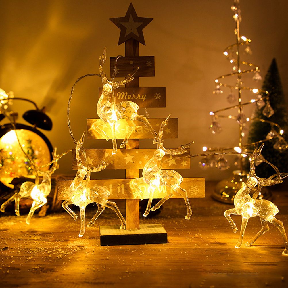 Christmas Indoor Reindeer Lights Decorations 10 LED Warm White String Lights USB Battery Powered Fairy Lighting Xmas Gifts - Image 7
