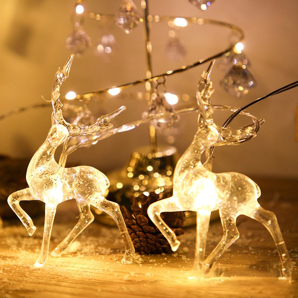 Christmas Indoor Reindeer Lights Decorations 10 LED Warm White String Lights USB Battery Powered Fairy Lighting Xmas Gifts - Image 8
