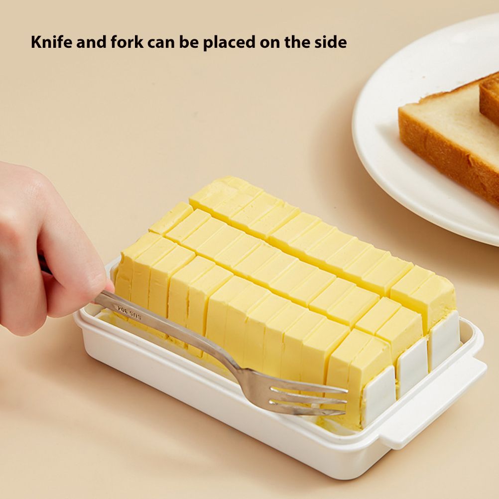 Butter Dish with Lid for Countertop Plastic Butter Keeper and Cutting Slot for Dividing and Storing Butter Container - Image 3