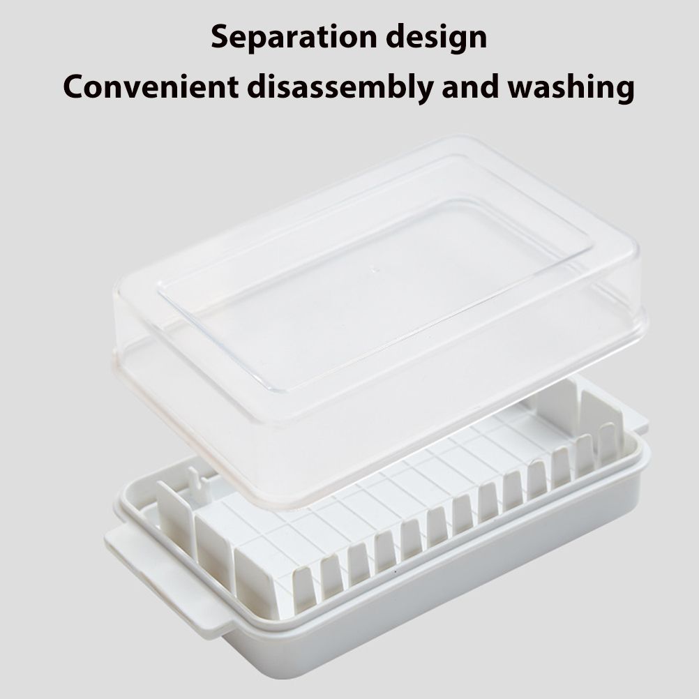 Butter Dish with Lid for Countertop Plastic Butter Keeper and Cutting Slot for Dividing and Storing Butter Container - Image 8
