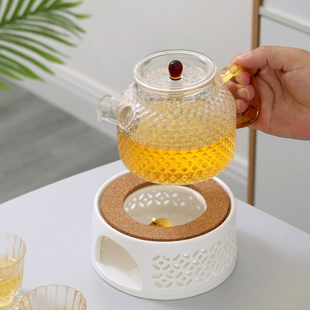 Teapot Warmer Porcelain Tea Heater without Electricity Candles Heating White Teapot Heater Winter Tea Warmer for Home Tea House - Image 8