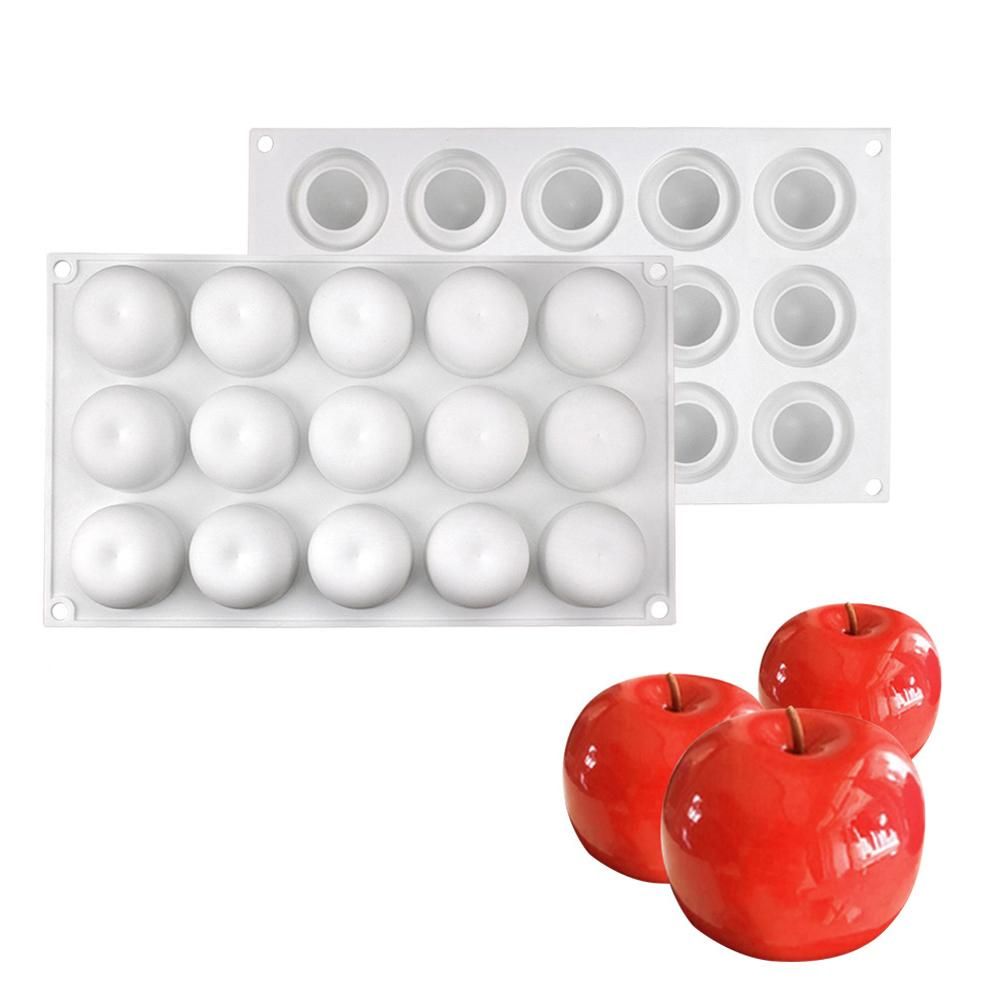 Christmas Eve 15 Cavity Apple Design Silicone Cake Molds Chocolate Mousse Pastry Bakeware Moulds Kitchen Dessert Baking Tools - Image 1
