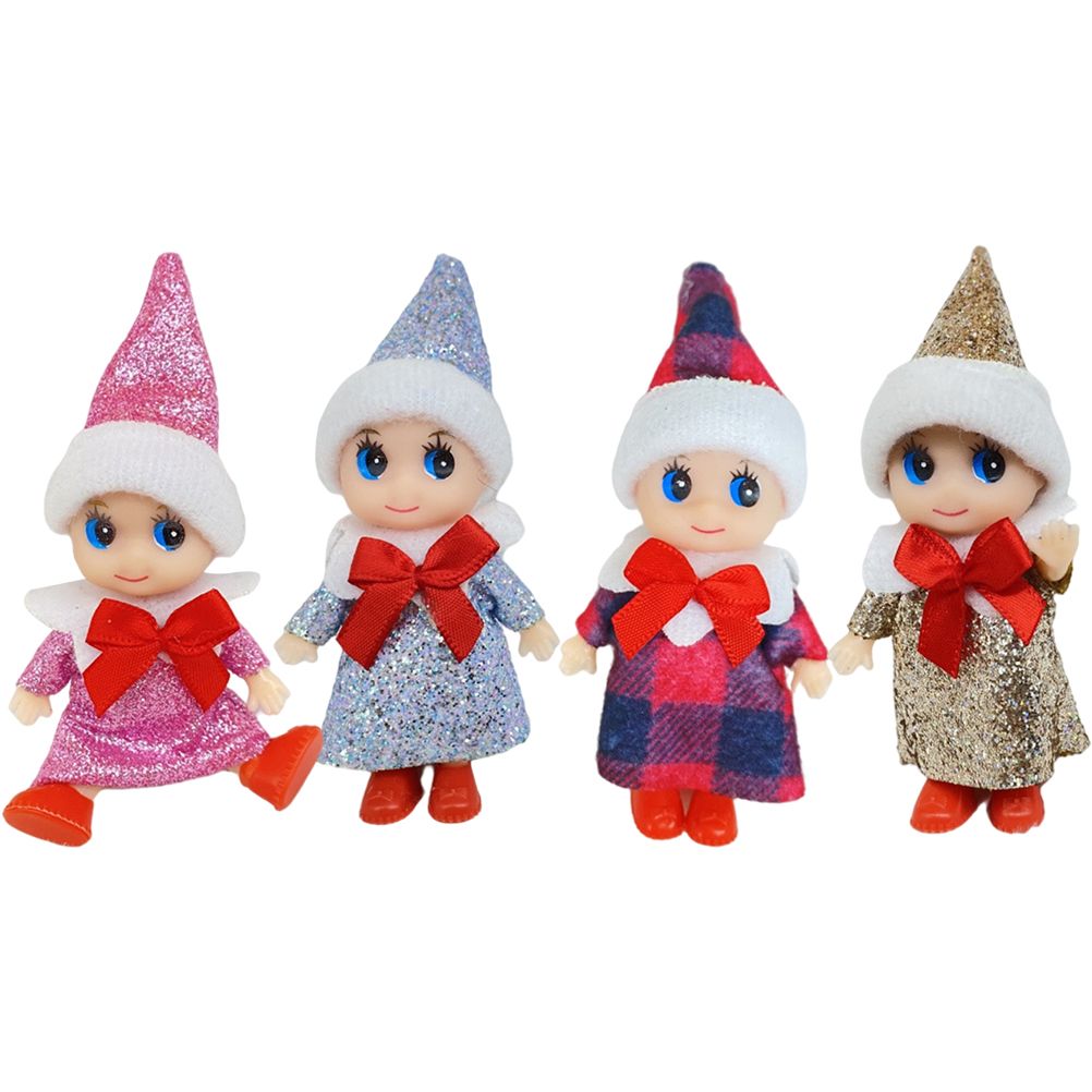 4 Pcs Christmas Baby Elf Doll Christmas Tiny Elf Doll Christmas Mini Elf Baby Doll Toys Baby Elves Dolls Toy for Kids Xmas Gift - Image 1