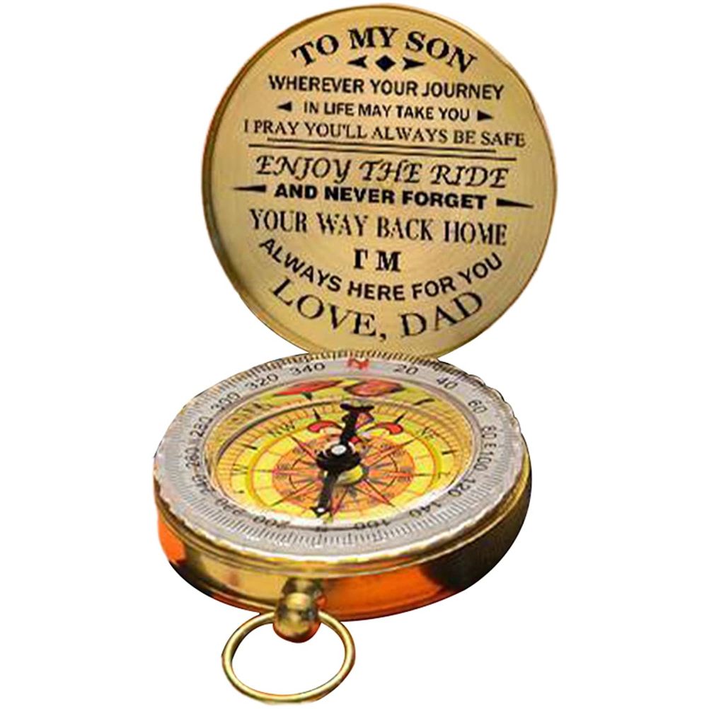 Luminous Compass Dad To Son Enjoy The Ride Gift for Camping Outdoor Activities Navigation Tool - Image 3