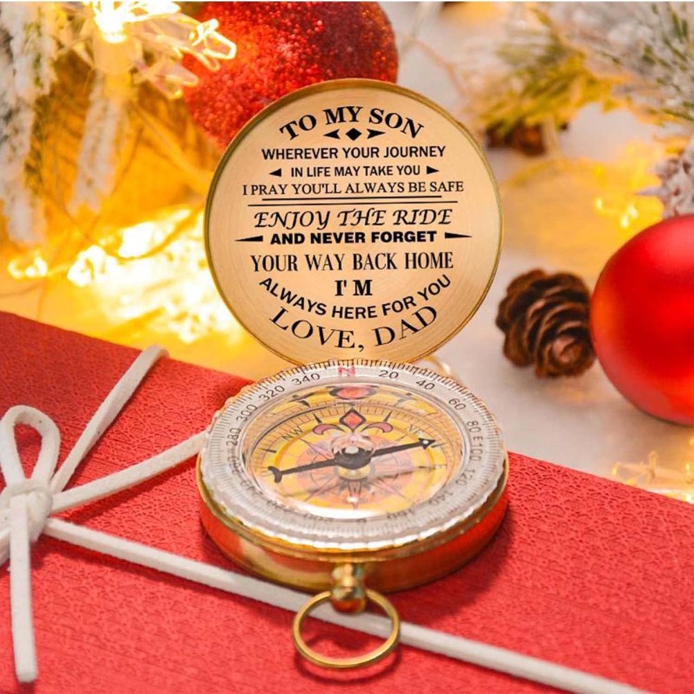 Luminous Compass Dad To Son Enjoy The Ride Gift for Camping Outdoor Activities Navigation Tool - Image 4