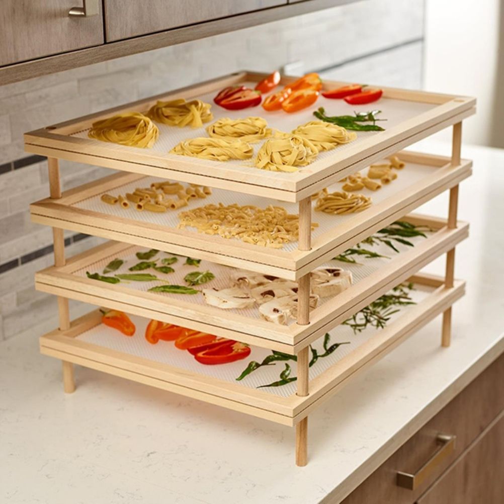 Pasta Drying Rack Herb Drying Rack Stackable Food Dryer for Household Kitchen Food and Vegetable Dehydration - Image 4