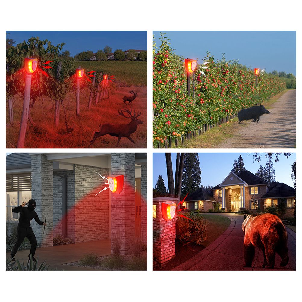 Solar Sound and Light Alarm Motion Sensor 110DB Sound Alert LED Flash Warning Strobe Security Alarm System for House Farm Villa - Image 6
