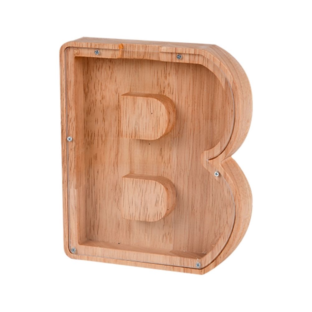 Piggy Bank Toy Alphabets Wooden Coin Piggy Bank Educational Gift for Kids Children Money Box - Image 1