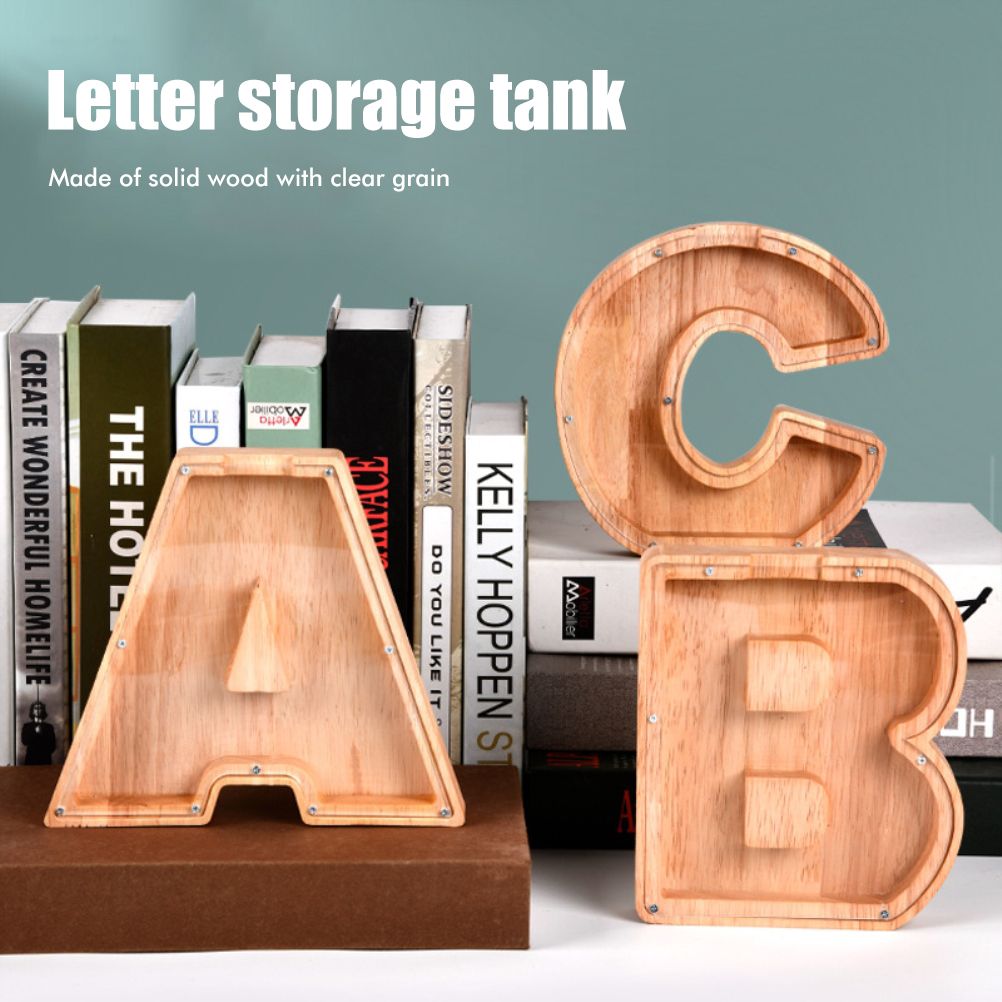 Piggy Bank Toy Alphabets Wooden Coin Piggy Bank Educational Gift for Kids Children Money Box - Image 7