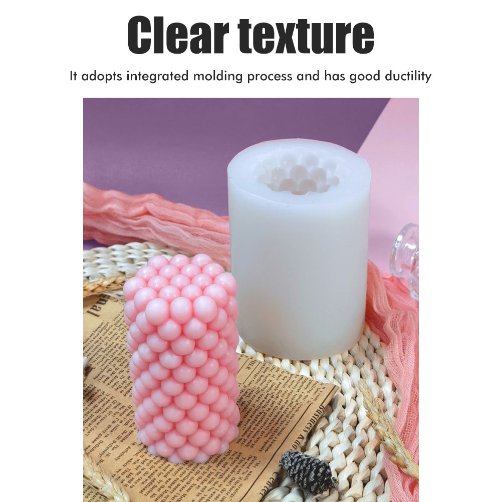 Bubble Candle Mould Silicone Mold Round Shape Candle Moulds 3D Bubble Silicone Candle Mould Column Plaster Candle Mould - Image 4