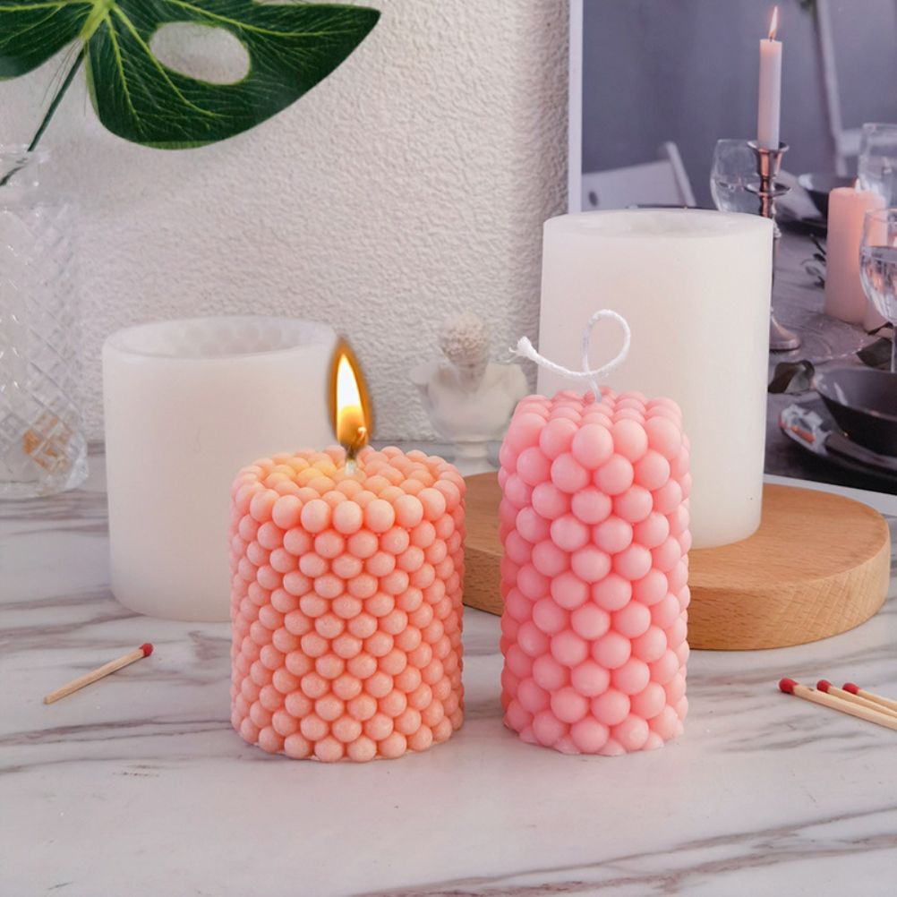 Bubble Candle Mould Silicone Mold Round Shape Candle Moulds 3D Bubble Silicone Candle Mould Column Plaster Candle Mould - Image 6