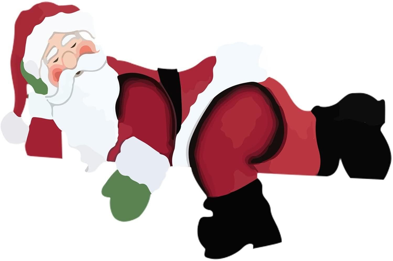Christmas Home Decor Christmas Themed Santa Snowman Garden Fence Topper Ornament Holiday Hanging Decor Gift - Image 1