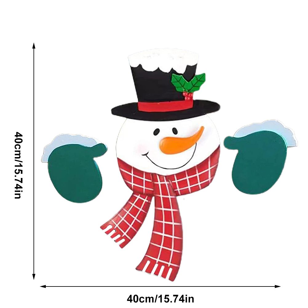 Christmas Home Decor Christmas Themed Santa Snowman Garden Fence Topper Ornament Holiday Hanging Decor Gift - Image 2
