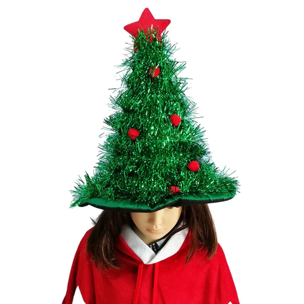 Luminous Christmas Tree Hat with Star for Christmas Party Fancy Dress Props for Kids Adult Xmas Green Hat - Image 7