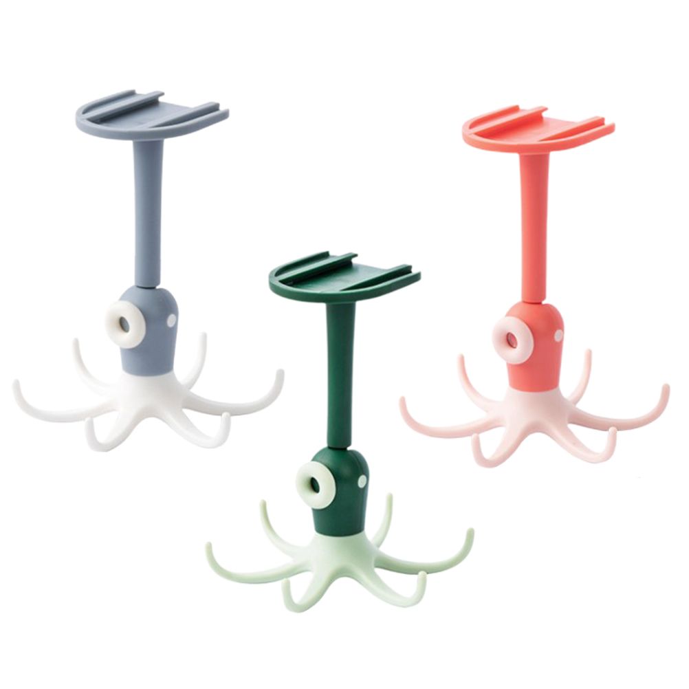Kitchen 360° Rotated Hooks Punching Free Six Claw Hook Storage Rack for Cooking Accessories Cabinet Bathroom Organizer - Image 1