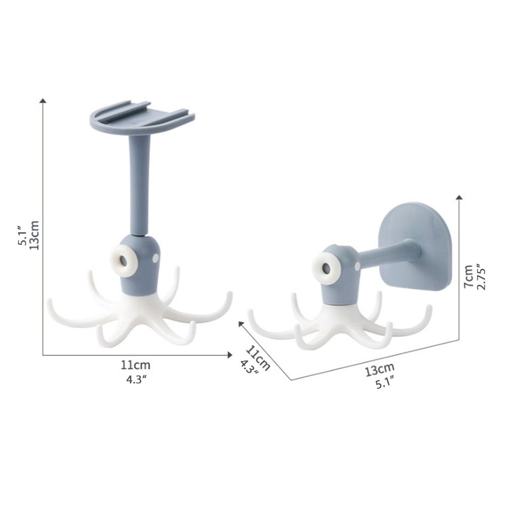 Kitchen 360° Rotated Hooks Punching Free Six Claw Hook Storage Rack for Cooking Accessories Cabinet Bathroom Organizer - Image 2