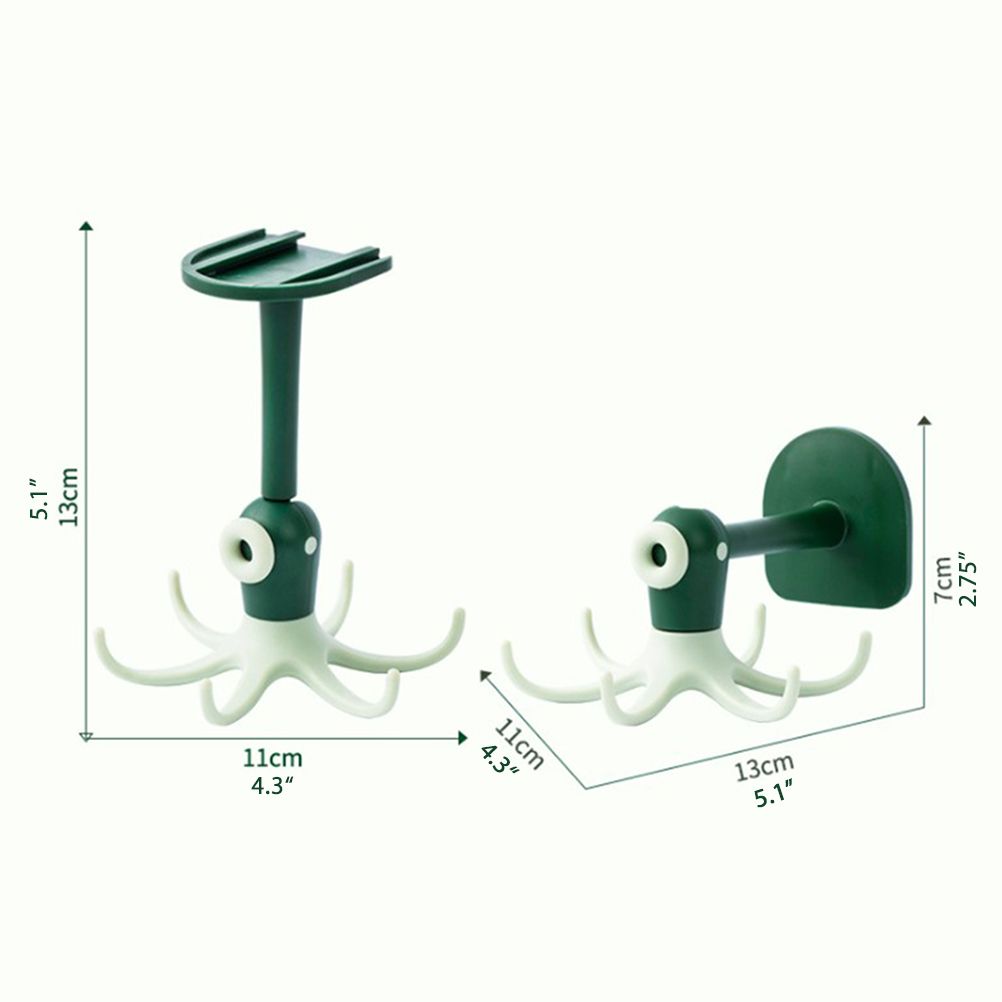 Kitchen 360° Rotated Hooks Punching Free Six Claw Hook Storage Rack for Cooking Accessories Cabinet Bathroom Organizer - Image 4