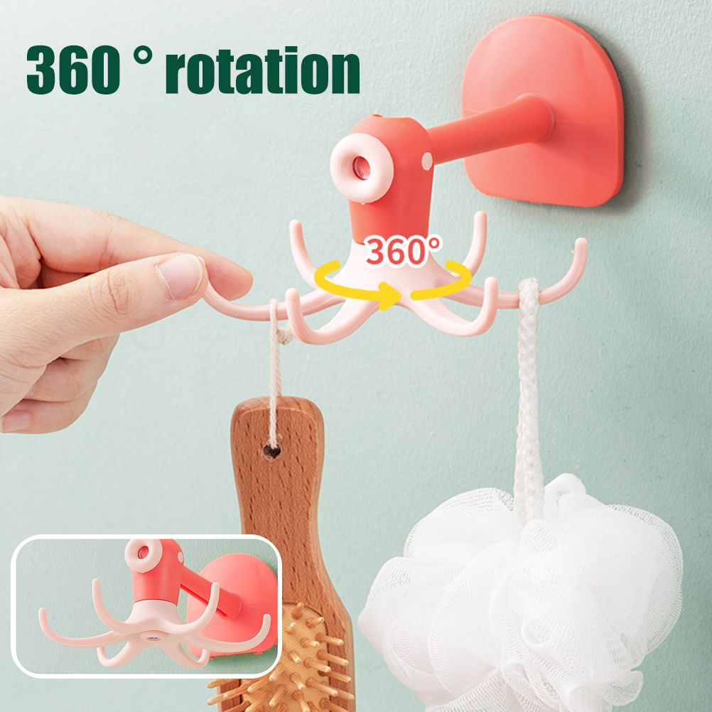 Kitchen 360° Rotated Hooks Punching Free Six Claw Hook Storage Rack for Cooking Accessories Cabinet Bathroom Organizer - Image 7