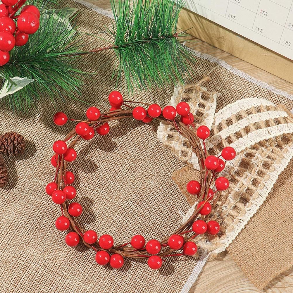 100Pcs Artificial Holly Berries 10mm Plastic Berries Decor on Wire for Christmas Tree Decorations Berry Garland Flower Wreath DIY Crafts - Image 4