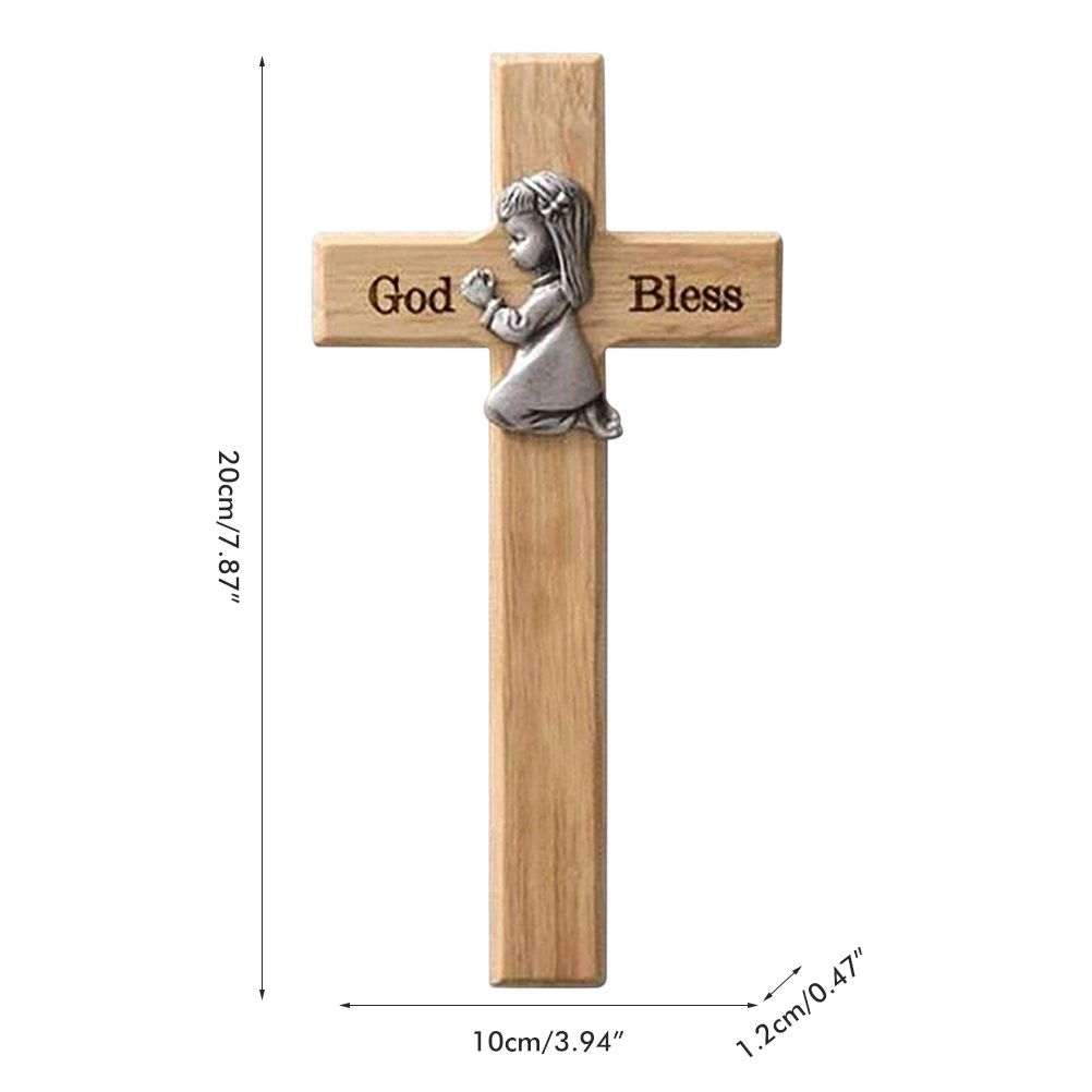 Praying Little Boy Wood Cross Wooden Blessing Cross Christmas Decoration Crafts Gifts for Newborns or Children - Image 3