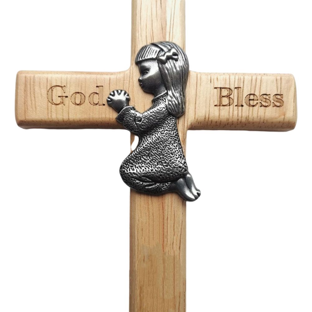 Praying Little Boy Wood Cross Wooden Blessing Cross Christmas Decoration Crafts Gifts for Newborns or Children - Image 4