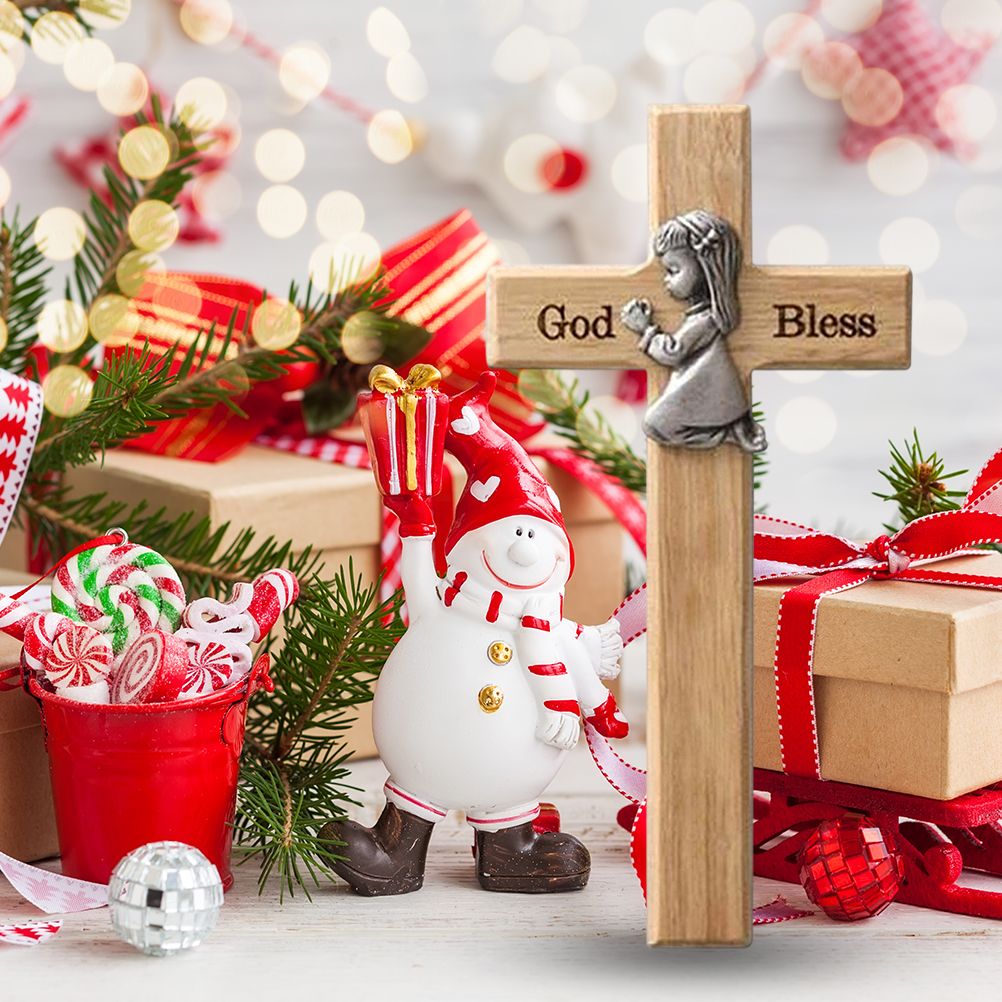 Praying Little Boy Wood Cross Wooden Blessing Cross Christmas Decoration Crafts Gifts for Newborns or Children - Image 8