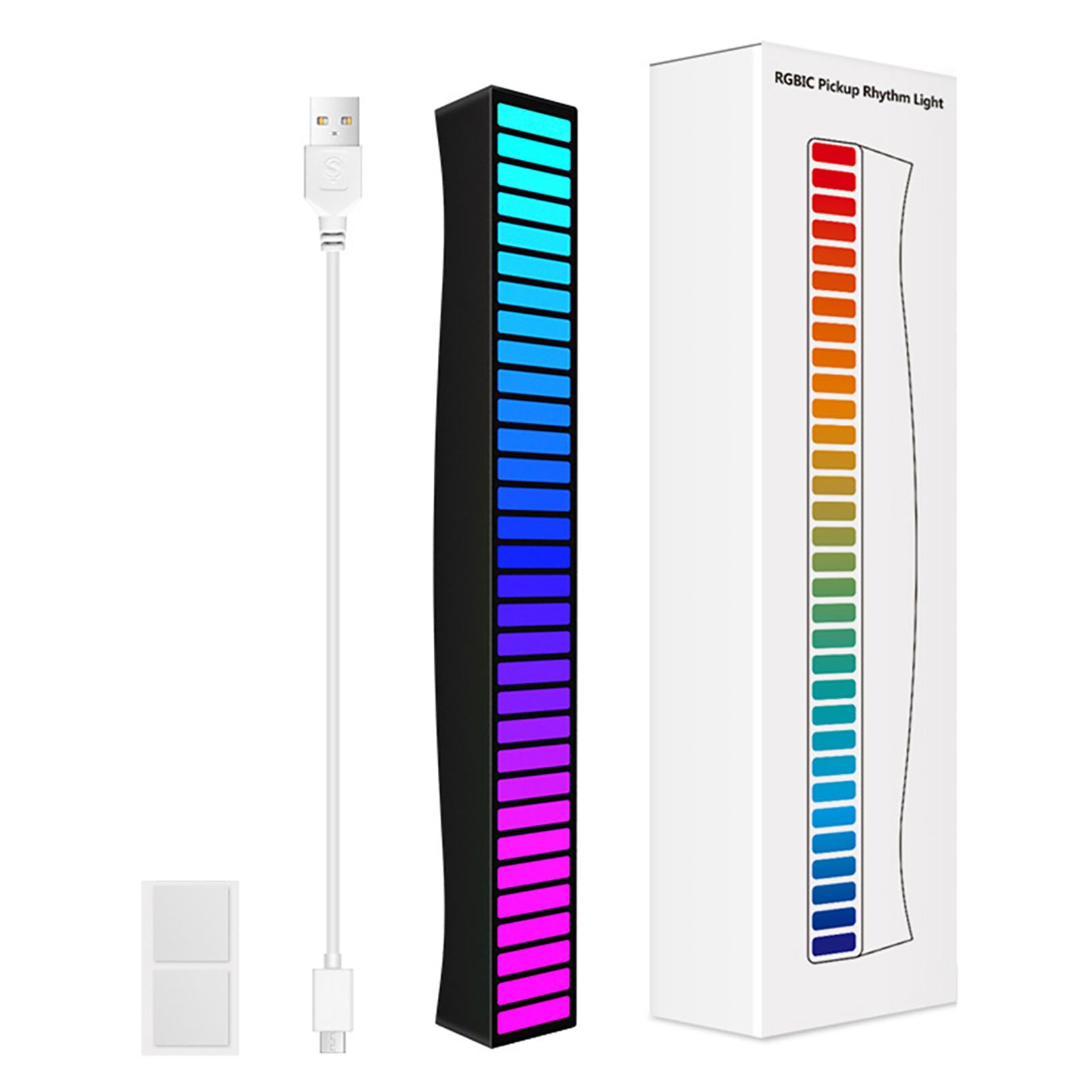 Sound Reactive LED Light Bar RGB Colorful APP Control Audio Music Rhythm Dynamic Strip Light for Car Gaming PC TV Room - Image 1