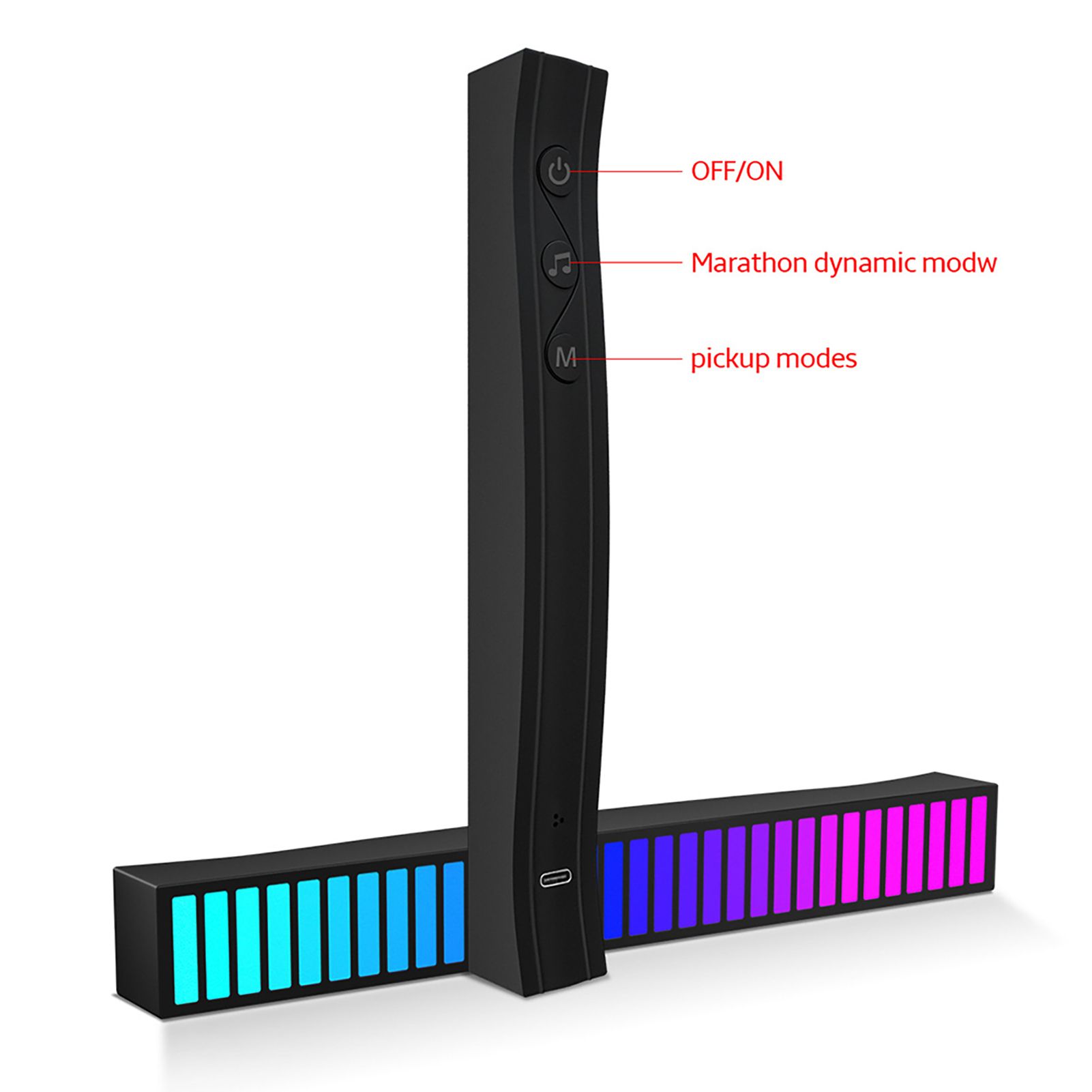 Sound Reactive LED Light Bar RGB Colorful APP Control Audio Music Rhythm Dynamic Strip Light for Car Gaming PC TV Room - Image 2