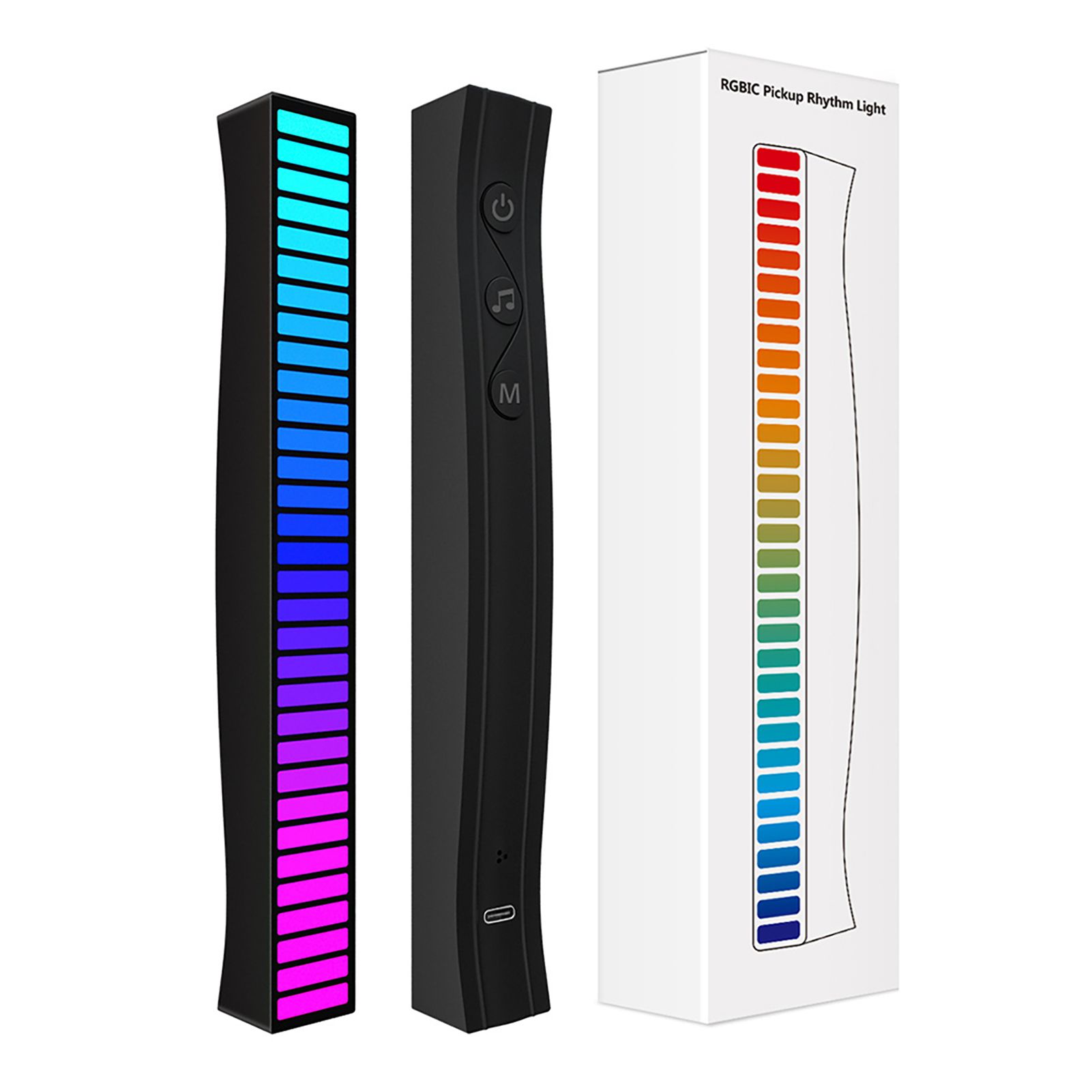 Sound Reactive LED Light Bar RGB Colorful APP Control Audio Music Rhythm Dynamic Strip Light for Car Gaming PC TV Room - Image 4