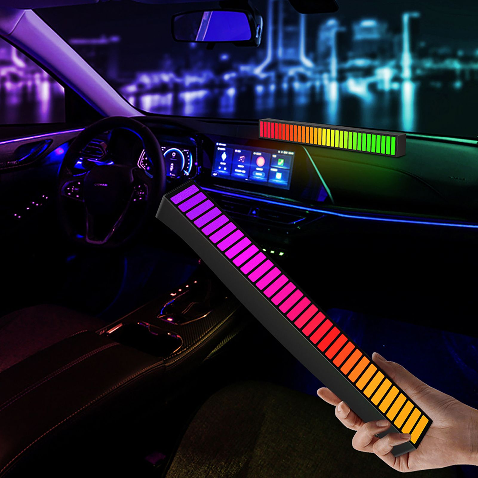 Sound Reactive LED Light Bar RGB Colorful APP Control Audio Music Rhythm Dynamic Strip Light for Car Gaming PC TV Room - Image 5