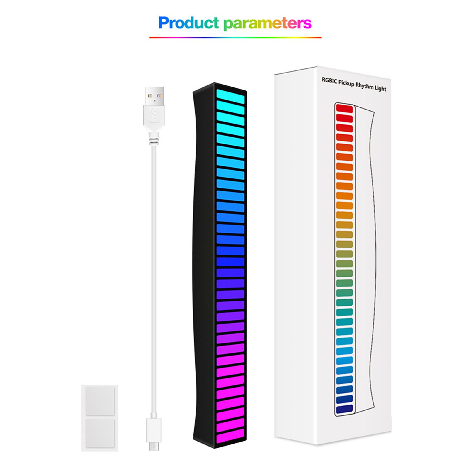 Sound Reactive LED Light Bar RGB Colorful APP Control Audio Music Rhythm Dynamic Strip Light for Car Gaming PC TV Room - Image 8