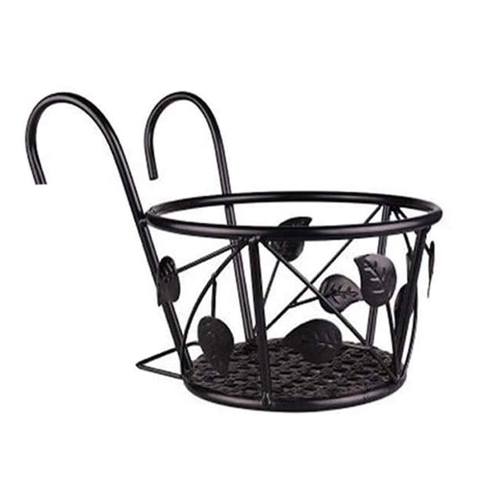 Hanging Railing Iron Planter Baskets Flower Pot Holder Hanger Metal Fence Rail for Patio Balcony Porch Fence - Image 1