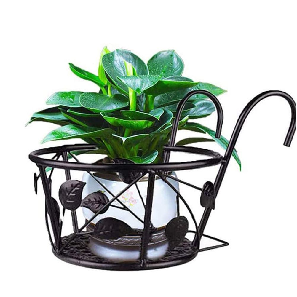 Hanging Railing Iron Planter Baskets Flower Pot Holder Hanger Metal Fence Rail for Patio Balcony Porch Fence - Image 3