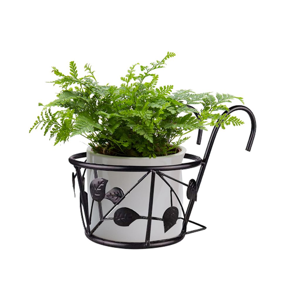 Hanging Railing Iron Planter Baskets Flower Pot Holder Hanger Metal Fence Rail for Patio Balcony Porch Fence - Image 4