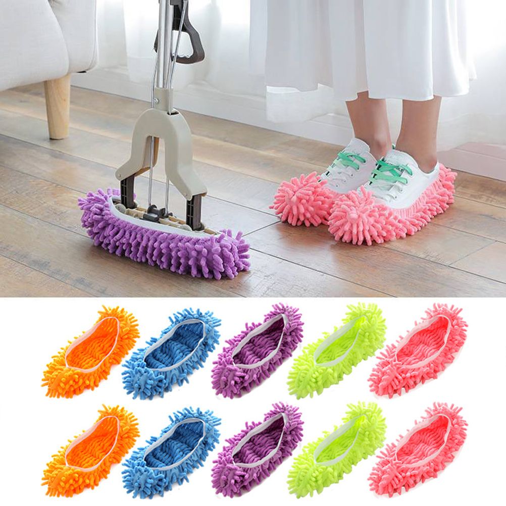 10Pcs Mop Slippers for Floor Cleaning Removable Mop Head Shoes Cover Microfiber Mops Shoes Dust Hair Cleaner Sweeping - Image 1