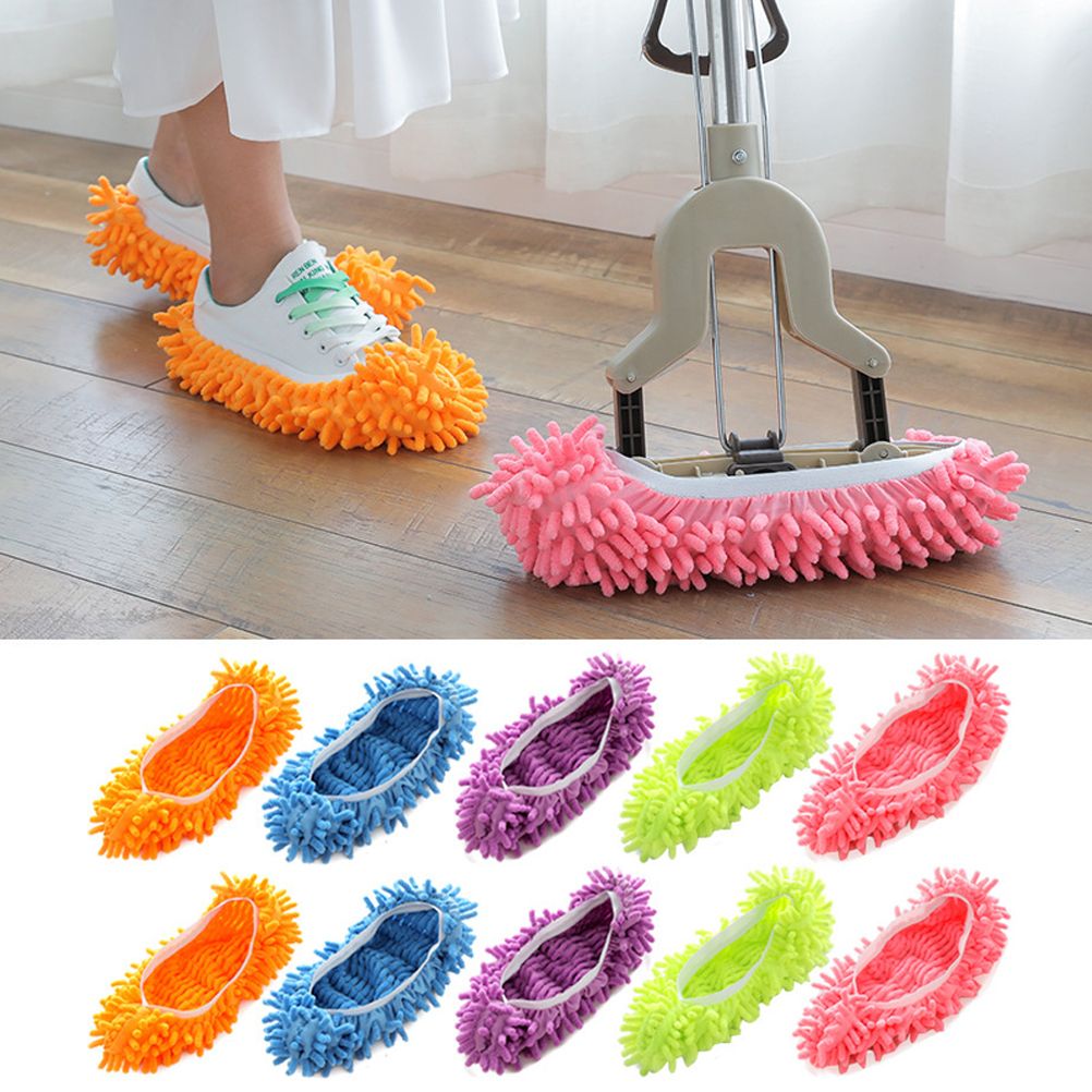 10Pcs Mop Slippers for Floor Cleaning Removable Mop Head Shoes Cover Microfiber Mops Shoes Dust Hair Cleaner Sweeping - Image 2