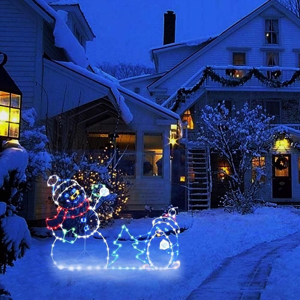 Christmas Fun Animated Ornaments Light String Garden Snow Glowing Decorative Frame Sign Indoor Outdoor Celebration Decor - Image 6