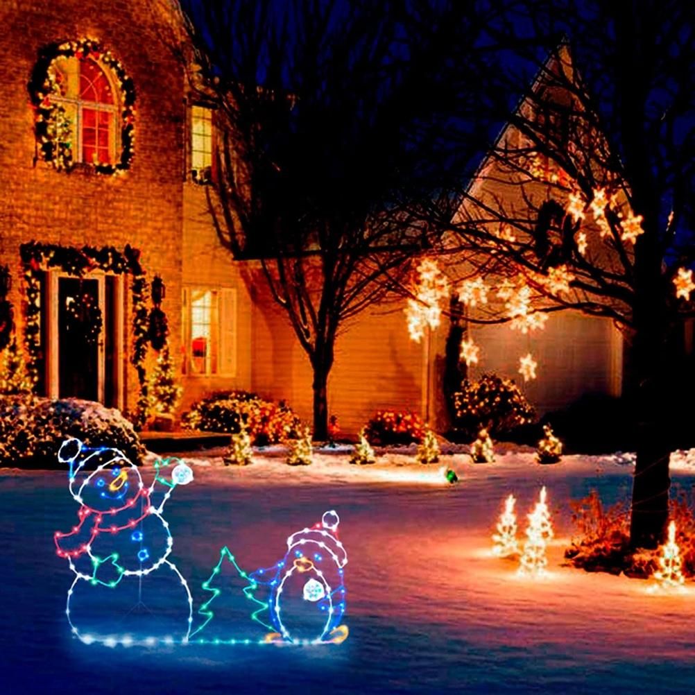 Christmas Fun Animated Ornaments Light String Garden Snow Glowing Decorative Frame Sign Indoor Outdoor Celebration Decor - Image 7