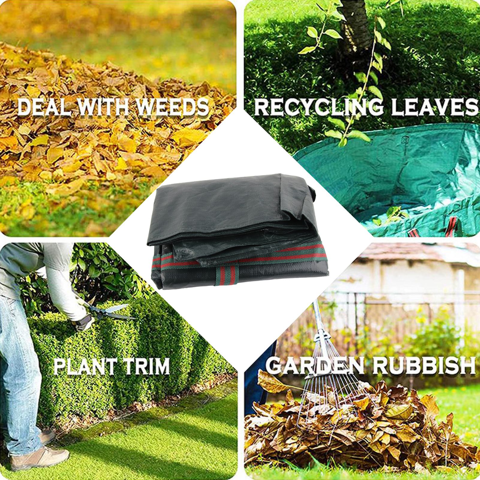 Garden Waste Bags with Handles Large Capacity Leaf Grass Bags Reusable Garden Sacks - Image 7