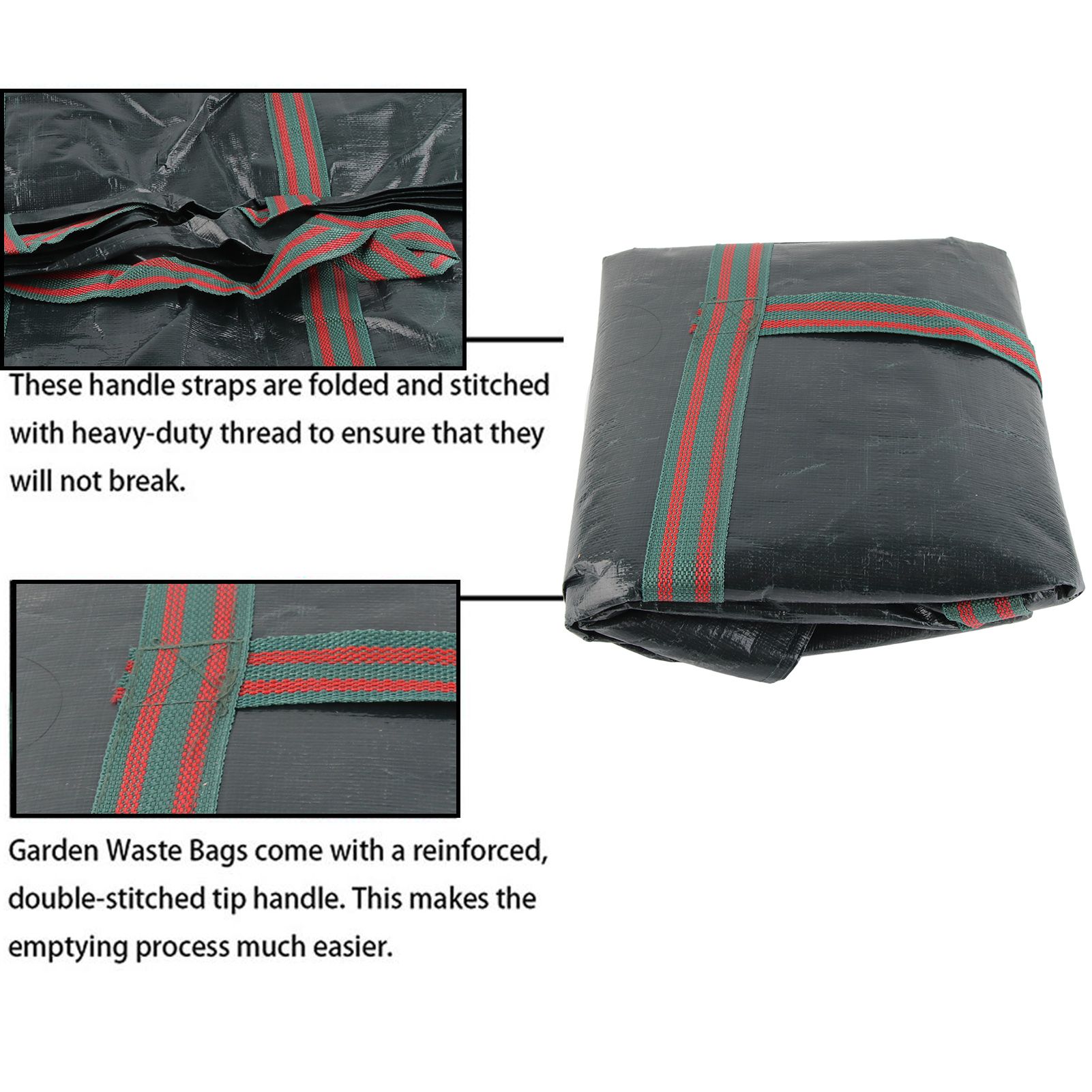 Garden Waste Bags with Handles Large Capacity Leaf Grass Bags Reusable Garden Sacks - Image 8