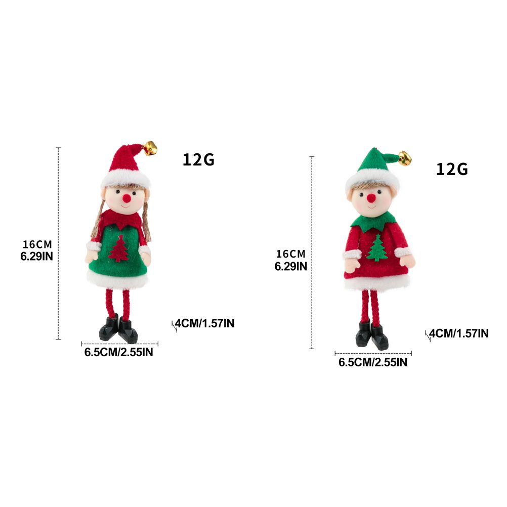 2 Pcs Christmas Elf Plush Dolls Christmas Tree Hanging Pendant Xmas Elf Soft Toy Plush Long Legged Elves Christmas Tree Decoration - Image 2