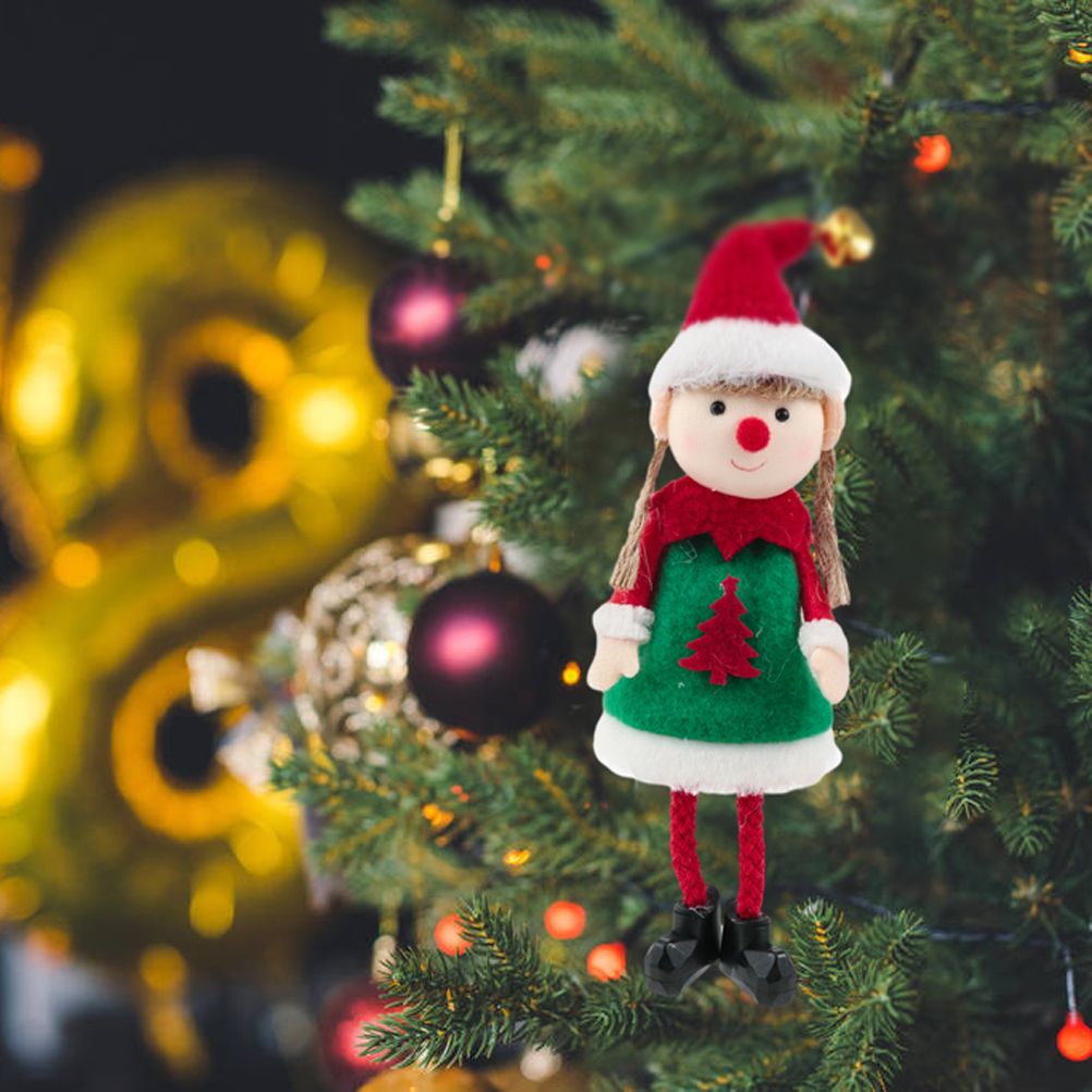 2 Pcs Christmas Elf Plush Dolls Christmas Tree Hanging Pendant Xmas Elf Soft Toy Plush Long Legged Elves Christmas Tree Decoration - Image 3