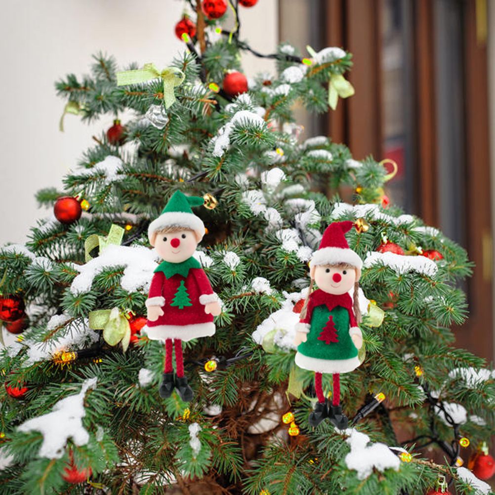 2 Pcs Christmas Elf Plush Dolls Christmas Tree Hanging Pendant Xmas Elf Soft Toy Plush Long Legged Elves Christmas Tree Decoration - Image 4