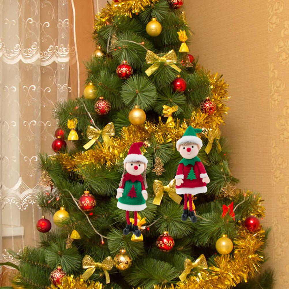 2 Pcs Christmas Elf Plush Dolls Christmas Tree Hanging Pendant Xmas Elf Soft Toy Plush Long Legged Elves Christmas Tree Decoration - Image 5