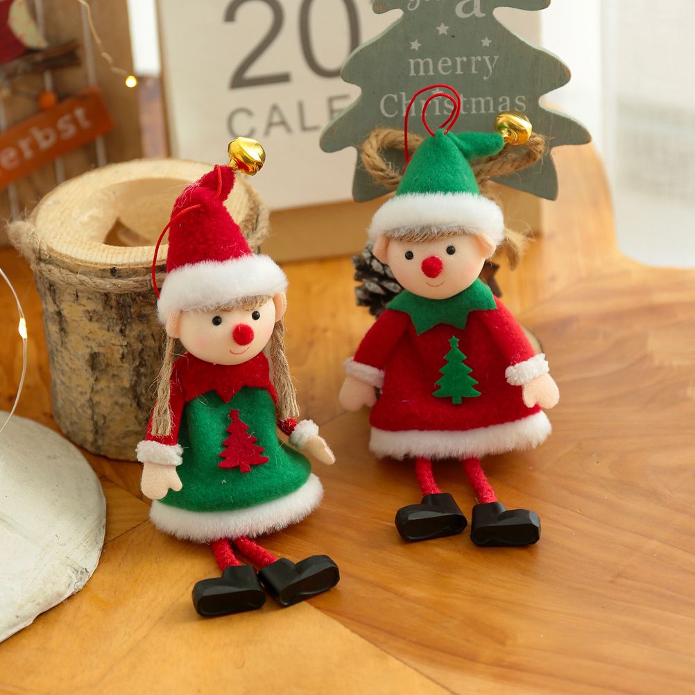 2 Pcs Christmas Elf Plush Dolls Christmas Tree Hanging Pendant Xmas Elf Soft Toy Plush Long Legged Elves Christmas Tree Decoration - Image 6