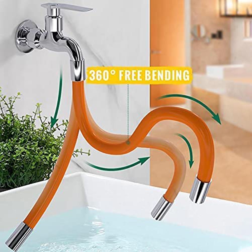 Universal Extension Tube with Connector 360° Free Bending Faucet Extender for Bathroom Sink Faucet for Kitchen and Bathroom - Image 2