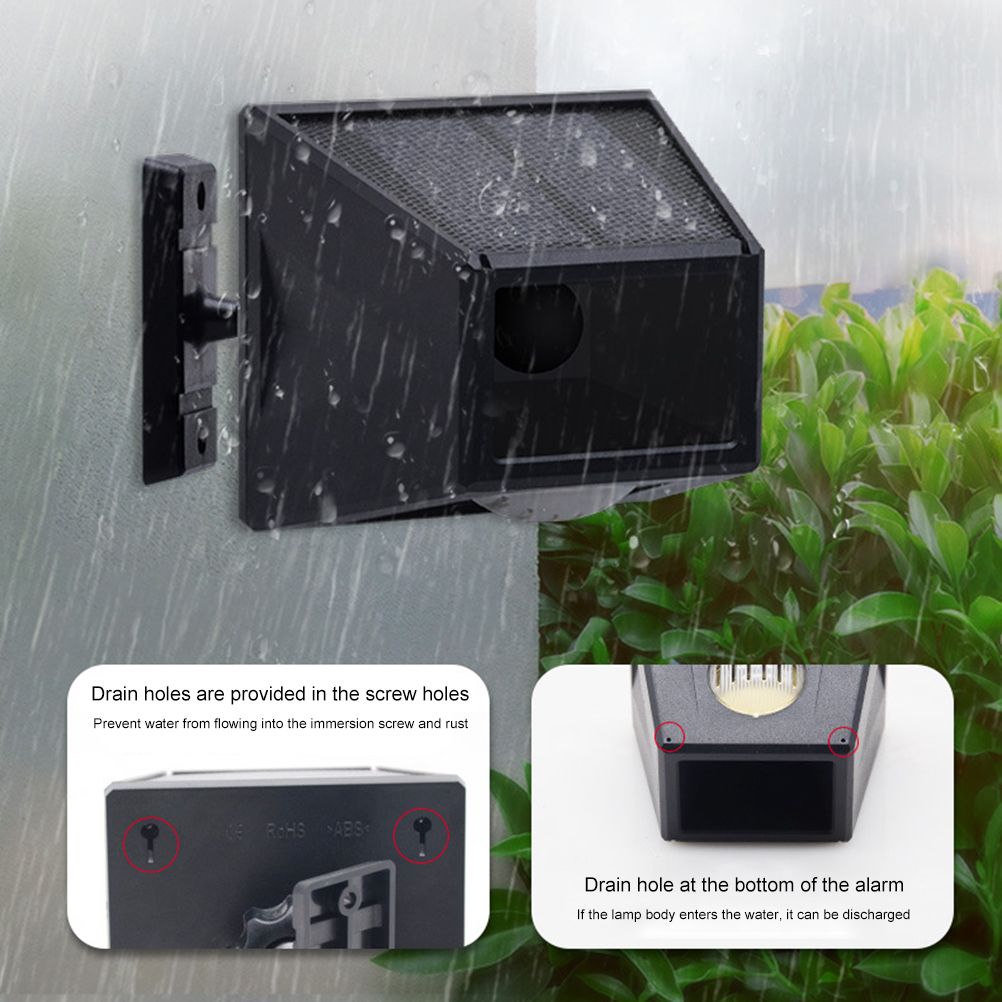 Solar Alarm Light with Motion Detector Outdoor Solar Strobe Light Remote Control Sound Alarm for Backyard Patch Farm Garage - Image 5