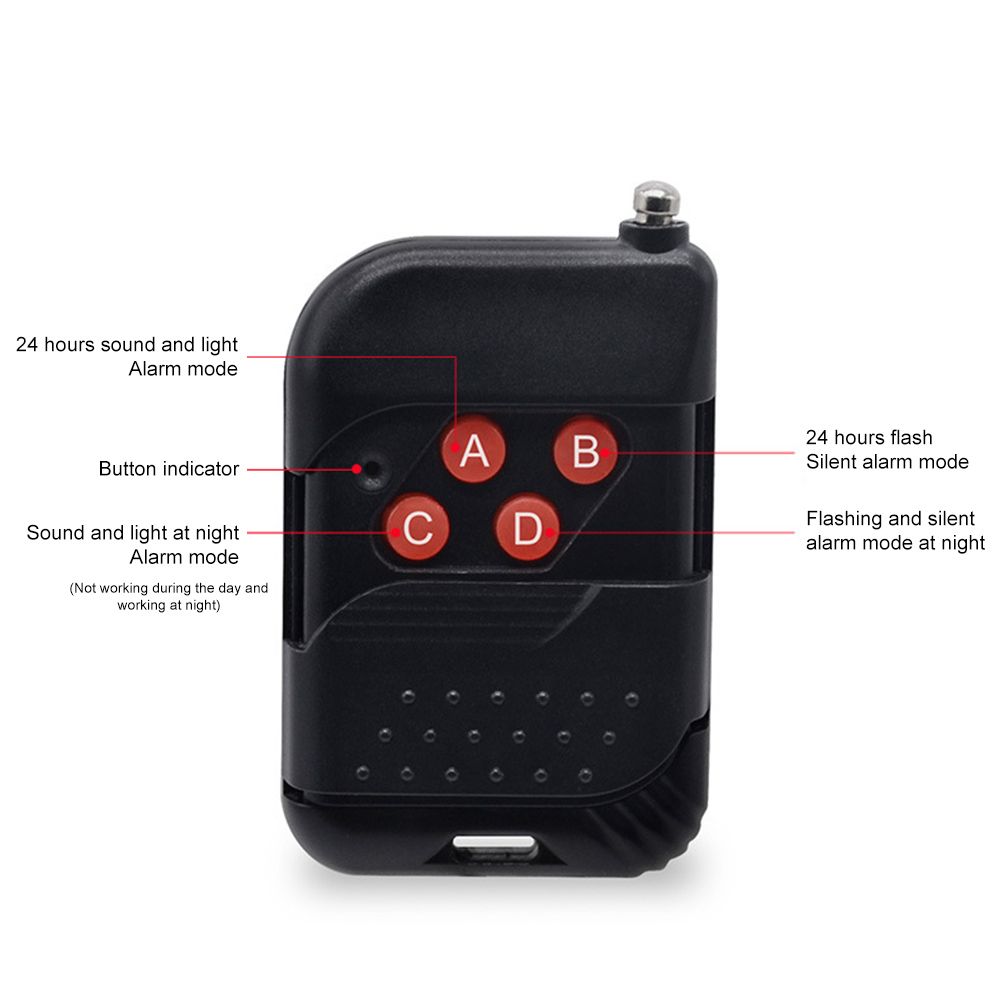 Solar Alarm Light with Motion Detector Outdoor Solar Strobe Light Remote Control Sound Alarm for Backyard Patch Farm Garage - Image 6
