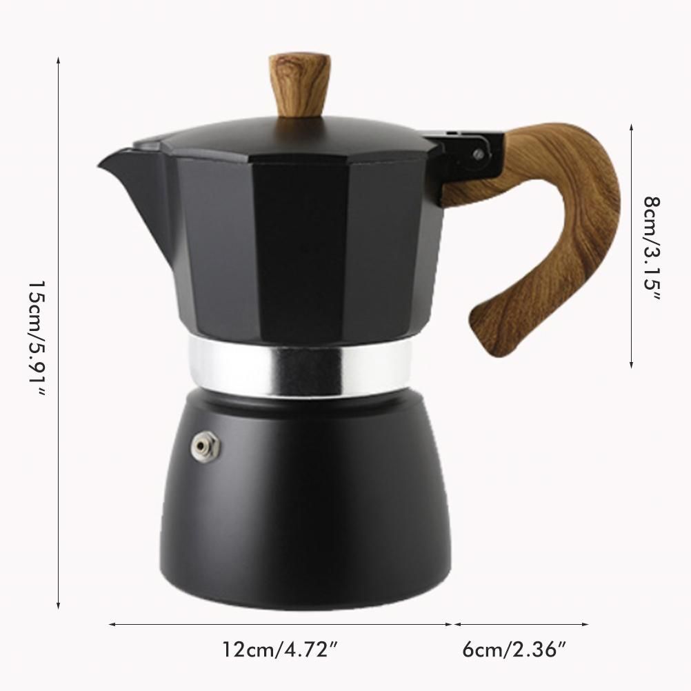 150ML/300ML Portable Aluminum Italian Style Espresso Maker Moka Pot Coffee Maker Household Mocha Cold Extract Pot for Making Cappuccino Latte - Image 3